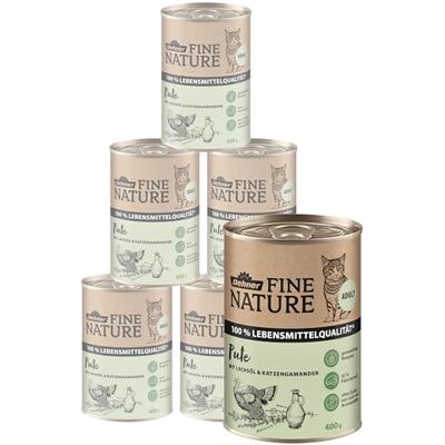 Dehner Fine Nature kattfoder vuxen, livsmedelskvalitet, put, 6 x 400 g (2,4 kg) Dehner Fine Nature kattfoder vuxen, livsmedelskvalitet, put, 6 x 400 g (2,4 kg)