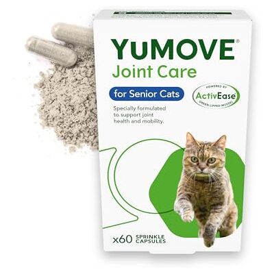 YuMOVE för äldre katter, ledtillskott för ledvård och ledstöd för stela äldre katter, med glukosamin, kondroitin och grönläppad mussla, 60 kapslar – förpackningarna kan variera YuMOVE för äldre katter, ledtillskott för ledvård och ledstöd för stela äldre katter, med glukosamin, kondroitin och grönläppad mussla, 60 kapslar – förpackningarna kan variera