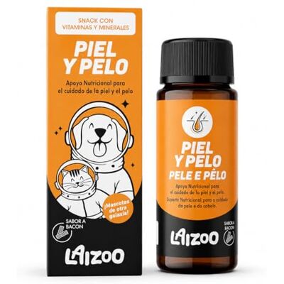 LAIZOO Snack för hud och hår hundar och katter Näringstillskott med vitaminer och biotin Glans och pälsvård 60 tabletter Bacon smak LAIZOO Snack för hud och hår hundar och katter Näringstillskott med vitaminer och biotin Glans och pälsvård 60 tabletter Bacon smak