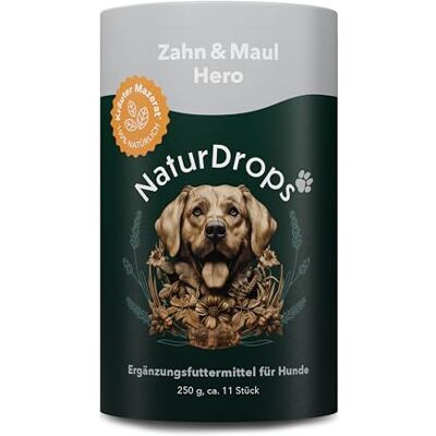 NaturDrops Tand & Maul Hero tuggpinnar hundsnacks med funktion, 11 stycken, fräsch andedräkt och en välskött mun, 100% naturlig – 250 g NaturDrops Tand & Maul Hero tuggpinnar hundsnacks med funktion, 11 stycken, fräsch andedräkt och en välskött mun, 100% naturlig – 250 g