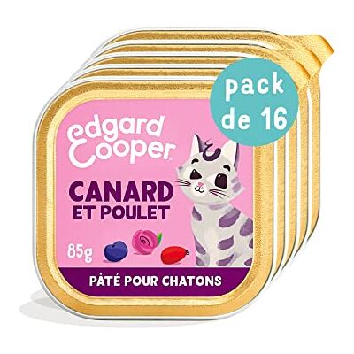Edgard & Cooper Kattungepaté, (anka och kyckling, 85 g x 16), färskt kött och protein av hög kvalitet, riktiga ingredienser för katt, steriliserad och aktiv kattpasta Edgard & Cooper Kattungepaté, (anka och kyckling, 85 g x 16), färskt kött och protein av hög kvalitet, riktiga ingredienser för katt, steriliserad och aktiv kattpasta