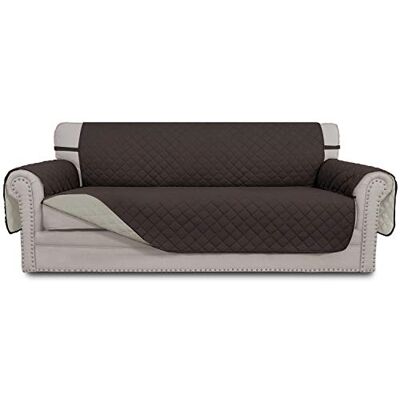 Easy-Going Lättgående vändbart sofföverdrag för 3 kuddar sofföverdrag för hundar vattentåligt möbelskydd skydd med skumpinnar elastiska remmar för husdjur katt (soffa, choklad/beige) Easy-Going Lättgående vändbart sofföverdrag för 3 kuddar sofföverdrag för hundar vattentåligt möbelskydd skydd med skumpinnar elastiska remmar för husdjur katt (soffa, choklad/beige)