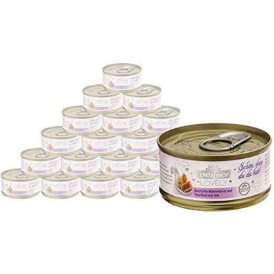 Dehner premium härlig kattfoder vuxen, kompletteringsfoder, kycklingbröst och tonfisk med ris, 24 x 70 g (1 680 g) Dehner premium härlig kattfoder vuxen, kompletteringsfoder, kycklingbröst och tonfisk med ris, 24 x 70 g (1 680 g)
