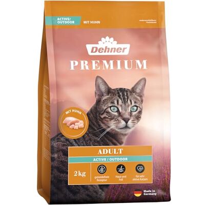 Dehner Premium kattfoder, torrfoder, active/utomhus vuxen, kyckling, 2 kg Dehner Premium kattfoder, torrfoder, active/utomhus vuxen, kyckling, 2 kg