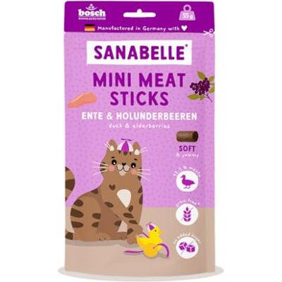 Sanabelle Mini Meat Sticks anka & fläder bär 7 x 55 g Sanabelle Mini Meat Sticks anka & fläder bär 7 x 55 g