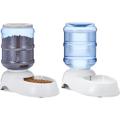 Amazon Basics foder- och vattendispenser för husdjur, dryck, 3,8 liter, storlek S, transparent, katt, hund, 1 enhet Amazon Basics foder- och vattendispenser för husdjur, dryck, 3,8 liter, storlek S, transparent, katt, hund, 1 enhet