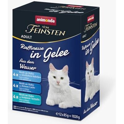 animonda Vom Feinsten animonda Från finaste vuxenraffinemang kattmat i gelé, blandförpackning från vattnet (12 x 85 g), våtfoder med taurin och vitamin D3, utan tillsats av socker, soja och spannmål animonda Vom Feinsten animonda Från finaste vuxenraffinemang kattmat i gelé, blandförpackning från vattnet (12 x 85 g), våtfoder med taurin och vitamin D3, utan tillsats av socker, soja och spannmål