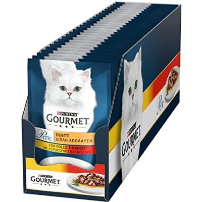 Gourmet Perle Duetti våtfoder för vuxna katter Kyckling och nötkött 26 x 85 g påsar Gourmet Perle Duetti våtfoder för vuxna katter Kyckling och nötkött 26 x 85 g påsar