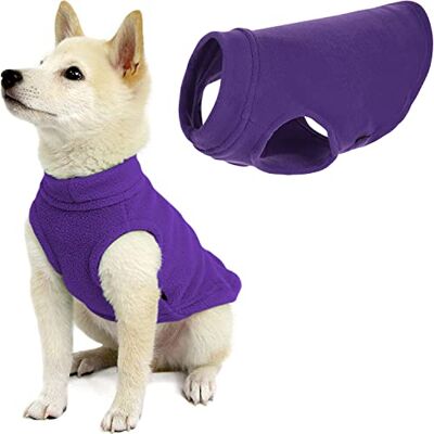 GOOBY Stretchfleeceväst, tröja, fleeceväst, jacka, tröja för hundar, lila, liten längd (21,6 cm) GOOBY Stretchfleeceväst, tröja, fleeceväst, jacka, tröja för hundar, lila, liten längd (21,6 cm)