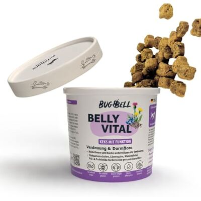 BugBell 8 x 150 g hundkex, hälsosamt godis med funktion, utan spannmål, utan socker, allergivänliga, blåbär och loppfrön & probiotika för avgiftning och avgiftning, purinfattigt insektprotein BugBell 8 x 150 g hundkex, hälsosamt godis med funktion, utan spannmål, utan socker, allergivänliga, blåbär och loppfrön & probiotika för avgiftning och avgiftning, purinfattigt insektprotein