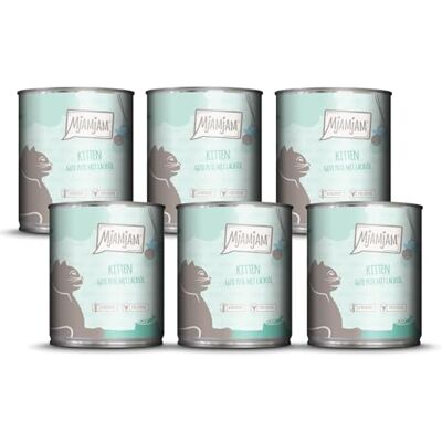 MjAMjAM Premium våtfoder för katter Kitten good turkey med laxolja, 6-pack (6x800g), spannmålsfri MjAMjAM Premium våtfoder för katter Kitten good turkey med laxolja, 6-pack (6x800g), spannmålsfri
