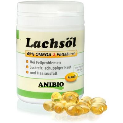 Anibio Laxoljekapslar 180 st. kompletteringsfoder för hundar och katter, 1-pack (1 x 0,133 kg) Anibio Laxoljekapslar 180 st. kompletteringsfoder för hundar och katter, 1-pack (1 x 0,133 kg)