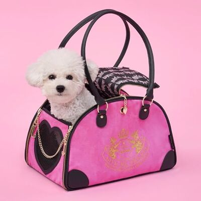 Juicy Couture Give Me Treats husdjursväska – snygg het rosa resväska för små hundar och katter Juicy Couture Give Me Treats husdjursväska – snygg het rosa resväska för små hundar och katter