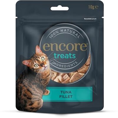 Encore 100% naturlig tonfiskfilé kattsnacks, frystorkade, spannmålsfria hälsosamma snacks – 12 x 10 g Encore 100% naturlig tonfiskfilé kattsnacks, frystorkade, spannmålsfria hälsosamma snacks – 12 x 10 g