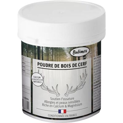 Bubimex Hjortträpulver 100% naturligt kosttillskott för hundar och katter rik på kalcium och magnesium ben och njurfunktion 400 g Bubimex Hjortträpulver 100% naturligt kosttillskott för hundar och katter rik på kalcium och magnesium ben och njurfunktion 400 g