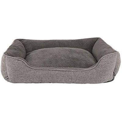 lionto Hundkudde melerad med avtagbart överdrag, mysig husdjursbädd med bekväm ingång för hundar och katter, 90x75 cm, mjuk hundsäng med halkfri botten, grå lionto Hundkudde melerad med avtagbart överdrag, mysig husdjursbädd med bekväm ingång för hundar och katter, 90x75 cm, mjuk hundsäng med halkfri botten, grå