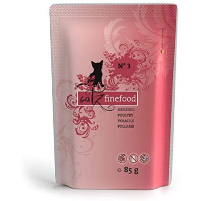 Catz finefood N° 3 fjäderfä fin kostnad kattfoder vått, förfinat med prissölar och lejontän, 8 x 85 g påse Catz finefood N° 3 fjäderfä fin kostnad kattfoder vått, förfinat med prissölar och lejontän, 8 x 85 g påse