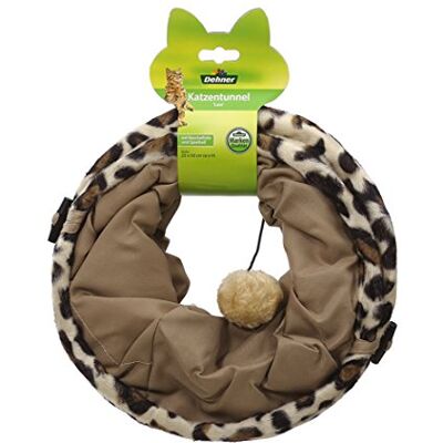 Dehner Katttunnel Leo, Ø 25 cm, längd 50 cm, polyester/metall, brun Dehner Katttunnel Leo, Ø 25 cm, längd 50 cm, polyester/metall, brun