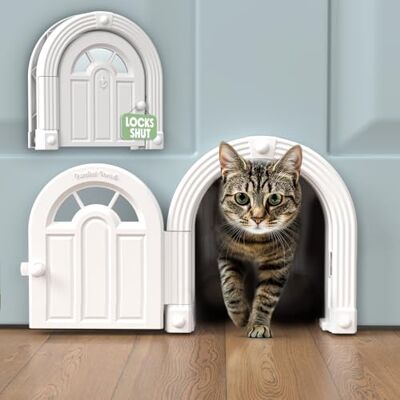 Purrfect Portal Kattdörr innerdörr – kattdörr utan klaff för innerdörr, kattdörr innerdörr för katter upp till 9 kg, enkel gör-det-själv-installation, säker installation på några minuter, ingen träning behövs .. Purrfect Portal Kattdörr innerdörr – kattdörr utan klaff för innerdörr, kattdörr innerdörr för katter upp till 9 kg, enkel gör-det-själv-installation, säker installation på några minuter, ingen träning behövs ..