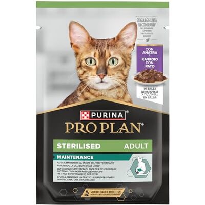 Purina Pro Plan våt kattmat steriliserad vuxen med anka, 26 kuvert på 85 g Purina Pro Plan våt kattmat steriliserad vuxen med anka, 26 kuvert på 85 g