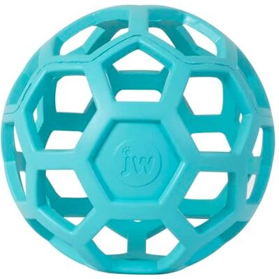 JW Pet HOL-ee Roller, hundleksak pusselboll, naturgummi, stor (14 cm diameter), blå JW Pet HOL-ee Roller, hundleksak pusselboll, naturgummi, stor (14 cm diameter), blå