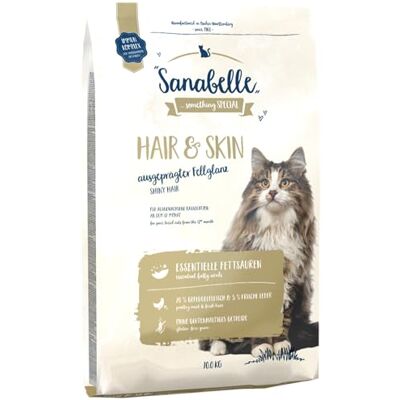 Sanabelle Hair & Skin kattfoder för raskatter för optimal päls, 4-pack (4 x 2000 g) Sanabelle Hair & Skin kattfoder för raskatter för optimal päls, 4-pack (4 x 2000 g)