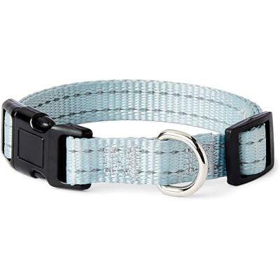 Amazon Basics reflekterande och justerbart hundhalsband med D-ring i metall och snabbspänne, small, blå Amazon Basics reflekterande och justerbart hundhalsband med D-ring i metall och snabbspänne, small, blå