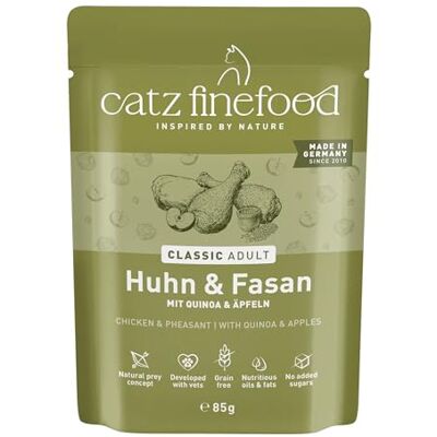 Catz finefood N° 15 kyckling & fasan fint mat kattmat våt, raffinerat med Quinoa & krasse, 16 x 85 g påse Catz finefood N° 15 kyckling & fasan fint mat kattmat våt, raffinerat med Quinoa & krasse, 16 x 85 g påse