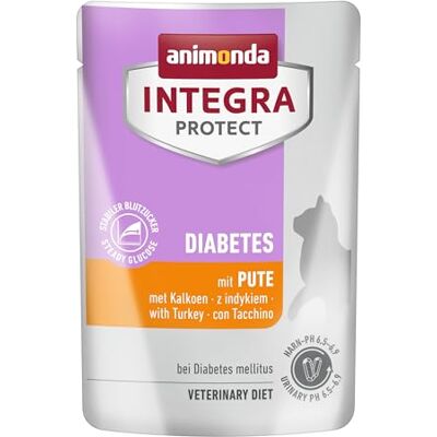 Animonda Integra Protect Diabetes katt, diet kattmat i påse, våtfoder för diabetes mellitus, med kalkon, 24 x 85 g Animonda Integra Protect Diabetes katt, diet kattmat i påse, våtfoder för diabetes mellitus, med kalkon, 24 x 85 g
