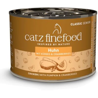 Catz finefood Senior N°03 Kyckling kattmat våt – premium våtfoder för din senior katt – spannmålsfri, utan socker, hög kötthalt, vitaminer och mineraler (6 x 200 g burk) Catz finefood Senior N°03 Kyckling kattmat våt – premium våtfoder för din senior katt – spannmålsfri, utan socker, hög kötthalt, vitaminer och mineraler (6 x 200 g burk)