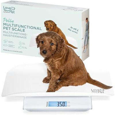 Beurer Love Your Pet djurvåg Polly för husdjur och människor, djurvåg med avtagbar vågskål, valpvåg från 100 g, 180 kg bärkraft, smådjursvåg med Hold-funktion Beurer Love Your Pet djurvåg Polly för husdjur och människor, djurvåg med avtagbar vågskål, valpvåg från 100 g, 180 kg bärkraft, smådjursvåg med Hold-funktion