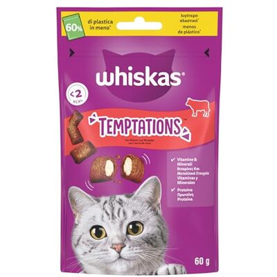 whiskas Temptations Nötkött 6 x 60 g whiskas Temptations Nötkött 6 x 60 g