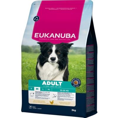Eukanuba Torr hundmat med färsk kyckling för medelstora raser, premium torrfoder för vuxna hundar, 3 kg Eukanuba Torr hundmat med färsk kyckling för medelstora raser, premium torrfoder för vuxna hundar, 3 kg