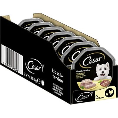 Cesar Hundmat våtfoder klassisk med delikat kyckling och kalkon, 14 skålar (2 x 7 x 150 g) Cesar Hundmat våtfoder klassisk med delikat kyckling och kalkon, 14 skålar (2 x 7 x 150 g)