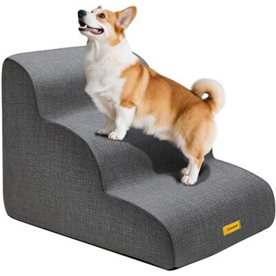 Gimars hundtrappa med 30D högdensitetsskum & extra breda stabila 3 steg, 40 cm hög, avtagbart och tvättbart överdrag, halkfri bas, portabel ramp för små hundar till soffa, säng, bil Gimars hundtrappa med 30D högdensitetsskum & extra breda stabila 3 steg, 40 cm hög, avtagbart och tvättbart överdrag, halkfri bas, portabel ramp för små hundar till soffa, säng, bil