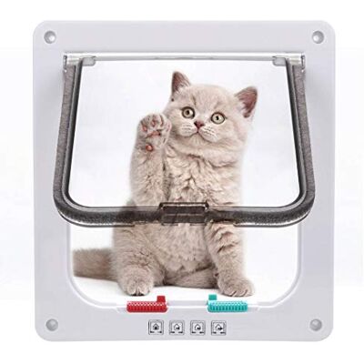 Sailnovo Pujuas Kattlucka med 4-vägs magnetisk stängning, husdjursklaff för katter och små hundar, kattdörr med tunnel Sailnovo Pujuas Kattlucka med 4-vägs magnetisk stängning, husdjursklaff för katter och små hundar, kattdörr med tunnel