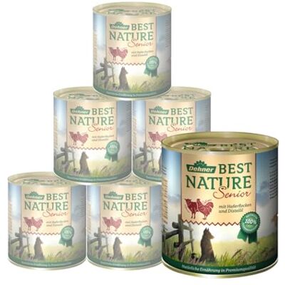 Dehner Best Nature hundmat, våtfoder, för äldre hundar, lamm/fjäderfä/havregryn, 6 x 800 g burk (4,8 kg) Dehner Best Nature hundmat, våtfoder, för äldre hundar, lamm/fjäderfä/havregryn, 6 x 800 g burk (4,8 kg)