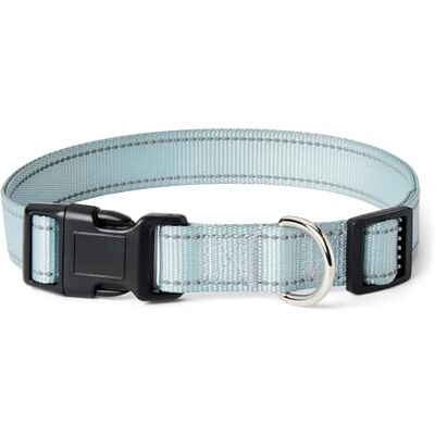 Amazon Basics reflekterande och justerbart hundhalsband med D-ring i metall och snabbspänne, storlek XL, blå Amazon Basics reflekterande och justerbart hundhalsband med D-ring i metall och snabbspänne, storlek XL, blå