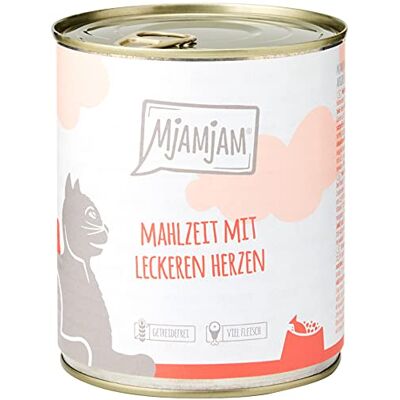 MjAMjAM premium våtfoder för katter måltid med läckra hjärtan, förpackning om 6 (6 x 800 g), spannmålsfri med extra kött MjAMjAM premium våtfoder för katter måltid med läckra hjärtan, förpackning om 6 (6 x 800 g), spannmålsfri med extra kött