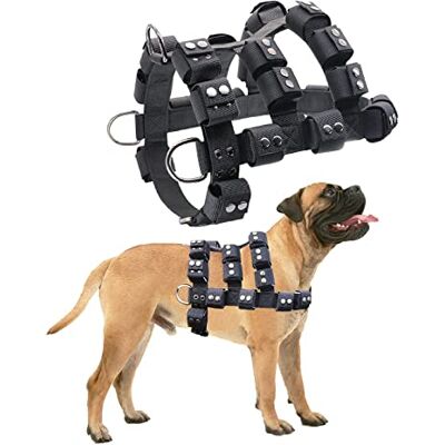 Walktime Dog Harness, Dog Weighted Vest for Weight Pulling Training with Pockets (Free Weights), Small Medium Large XL Dogs Walktime Dog Harness, Dog Weighted Vest for Weight Pulling Training with Pockets (Free Weights), Small Medium Large XL Dogs