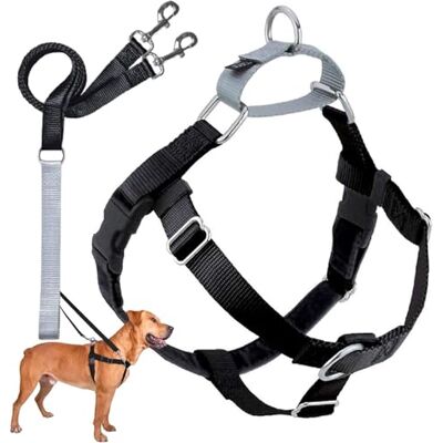 2 Hounds Design Freedom No-Pull hundsele med koppel, stor, 2,5 cm bred, svart 2 Hounds Design Freedom No-Pull hundsele med koppel, stor, 2,5 cm bred, svart