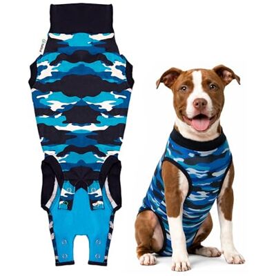 Suitical Recovery Suit Dog, Hund Kropp efter Operation, Kamouflage Blå, M Suitical Recovery Suit Dog, Hund Kropp efter Operation, Kamouflage Blå, M