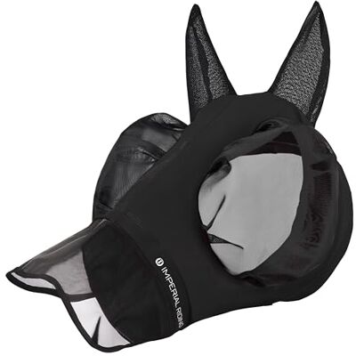 Imperial Riding Flugmask "Trail Ride" med nässkydd, svart, full Imperial Riding Flugmask "Trail Ride" med nässkydd, svart, full