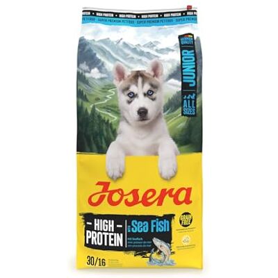 Josera Junior High Protein havsfisk (1 x 12,5 kg) premium torrfoder aktiva hundar från 6 Livsvecka lax och sötpotatis kornfri och proteinrik L-karnitin och taurin 1-pack Josera Junior High Protein havsfisk (1 x 12,5 kg) premium torrfoder aktiva hundar från 6 Livsvecka lax och sötpotatis kornfri och proteinrik L-karnitin och taurin 1-pack