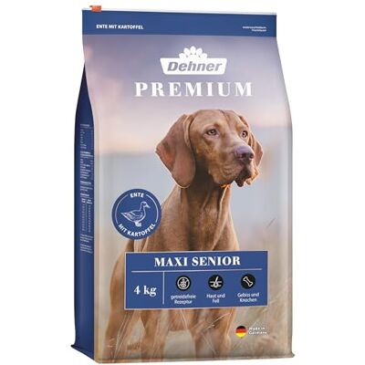 Dehner Premium hundrocksfoder Maxi Senior, anka och lamm med potatis, 4 kg Dehner Premium hundrocksfoder Maxi Senior, anka och lamm med potatis, 4 kg