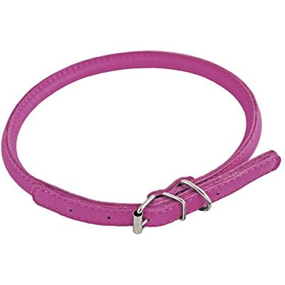 Glamour Rund Läderhalsband - Rosa - Ø6mm - 17-20cm - XS - För Hundar & Katter Glamour Rund Läderhalsband - Rosa - Ø6mm - 17-20cm - XS - För Hundar & Katter