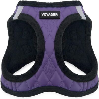 Best Pet Supplies Voyager dra-på-sele med plyschfoder för hund. En vadderad västsele för små och medelstora hundar från . Färgnamn: ”Purple Faux Leather”. Storlek: S (bröstvidd: 36,5-40,6 cm (14,5 Best Pet Supplies Voyager dra-på-sele med plyschfoder för hund. En vadderad västsele för små och medelstora hundar från . Färgnamn: ”Purple Faux Leather”. Storlek: S (bröstvidd: 36,5-40,6 cm (14,5