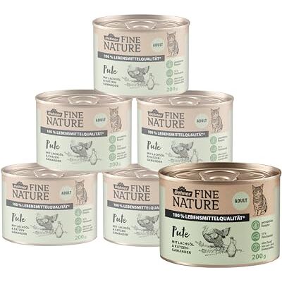 Dehner Fine Nature kattfoder vuxen, livsmedelskvalitet, put, 6 x 200 g (1,2 kg) Dehner Fine Nature kattfoder vuxen, livsmedelskvalitet, put, 6 x 200 g (1,2 kg)