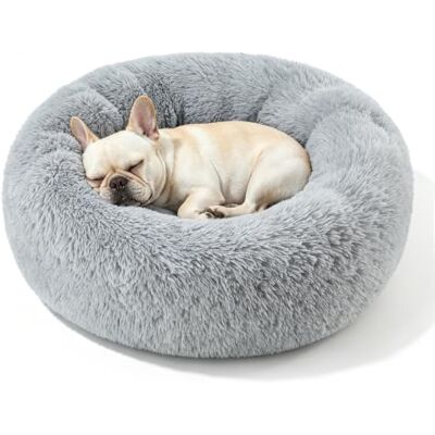 kimpets lugnande hundsängar för små medelstora hundar – rund munk, tvättbar hundsäng, halkfri fuskpäls fluffig munk, gosig ångest katt husdjurssäng (ljusgrå 50 cm) kimpets lugnande hundsängar för små medelstora hundar – rund munk, tvättbar hundsäng, halkfri fuskpäls fluffig munk, gosig ångest katt husdjurssäng (ljusgrå 50 cm)
