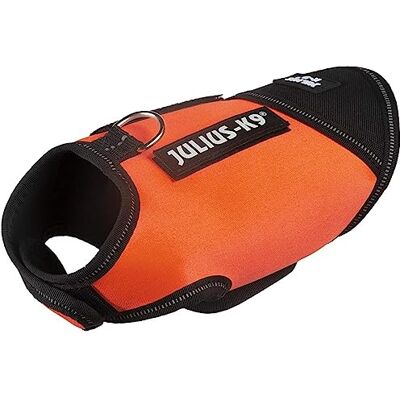 Julius-K9 IDC neopren hundjacka, storlek: Baby 1, svart och UV orange Julius-K9 IDC neopren hundjacka, storlek: Baby 1, svart och UV orange